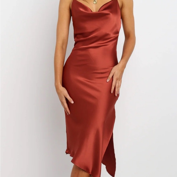 Petal & Pup Rust Midi Cyprus Dress - Picture 1 of 6